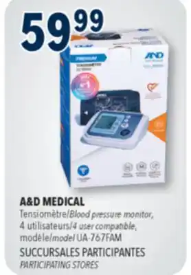 Familiprix A&D MEDICAL, Blood pressure monitor, 4 user compatible model UA-767FAM offer