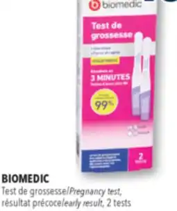 Familiprix BIOMEDIC, Pregnancy test, early result, 2 tests offer