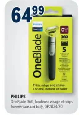 Familiprix PHILIPS OneBlade 360, Trimmer face and body, QP2834/20 offer