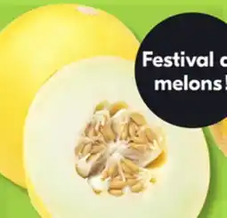 IGA HAMI, CANARI, GOLDEN HONEYDEW, ORANGE FLESH HONEYDEW, PICASSO OR SANTA CLAUS MELON offer