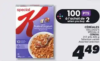 IGA KELLOGG'S SPECIAL K CEREAL offer