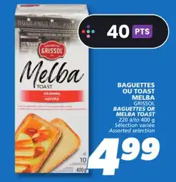 IGA GRISSOL BAGUETTES OR MELBA TOAST offer