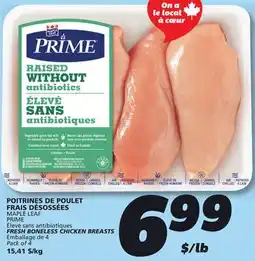 IGA MAPLE LEAF PRIME FRESH BONELESS CHICKEN BREASTS offer