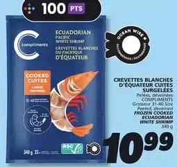 IGA COMPLIMENTS FROZEN COOKED ECUADORIAN WHITE SHRIMP offer