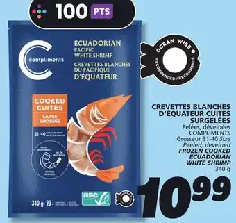 IGA COMPLIMENTS FROZEN COOKED ECUADORIAN WHITE SHRIMP offer