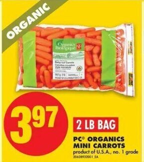 No Frills PC organics mini carrots offer