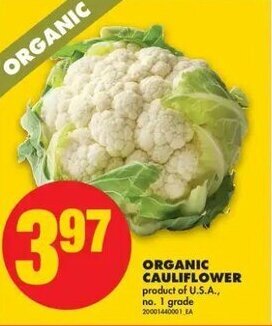 No Frills Organic cauliflower offer