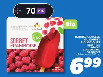 IGA SOLO FRUIT ORGANIC FROZEN BARS OR SORBET offer