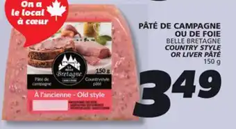 IGA BELLE BRETAGNE COUNTRY STYLE OR LIVER PÂTÉ offer