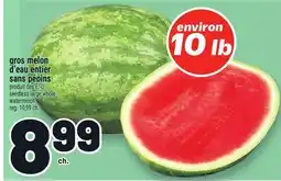 Metro GROS MELON D'EAU ENTIER SANS PÉPINS | SEEDLESS LARGE WHOLE WATERMELON offer