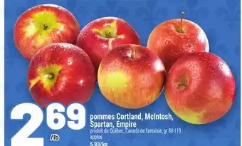 Metro POMMES CORTLAND, MCINTOSH, SPARTAN, EMPIRE | APPLES offer