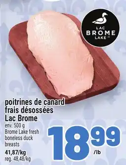 Metro POITRINES DE CANARD FRAIS DÉSOSSÉES LAC BROME | BROME LAKE FRESH BONELESS DUCK BREASTS offer