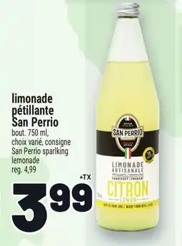 Metro LIMONADE PÉTILLANTE SAN PERRIO | SAN PERRIO SPARLKING LEMONADE offer
