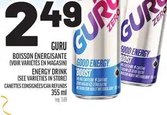 Metro GURU BOISSON ÉNERGISANTE | GURU ENERGY DRINK offer