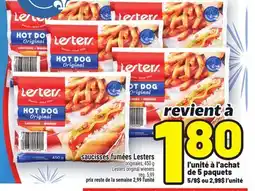 Metro SAUCISSES FUMÉES LESTERS | LESTERS ORIGINAL WIENERS offer