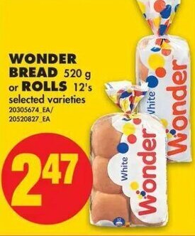 No Frills Wonder bread or rolls offer