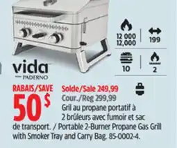 Canadian Tire 2-Burner Propane Gas Grill with Smoker Tray and Carry Bag offer