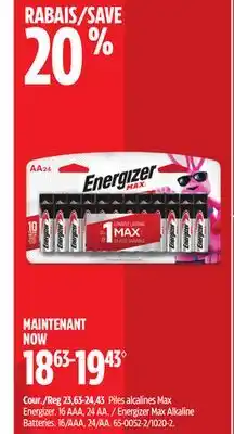 Canadian Tire Energizer Max Alkaline Batteries offer
