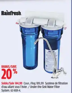 Canadian Tire Rainfresh Under-the-Sink Water Filter System offer