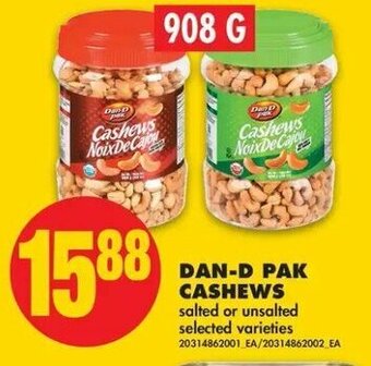 No Frills Dan-d pak cashews offer