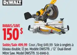 Canadian Tire DEWALT 12˝ Dual-Bevel Mitre Saw offer