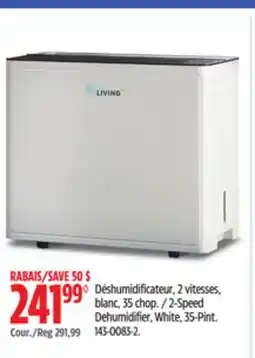 Canadian Tire 2-Speed Dehumidifier, White, 35-Pint offer