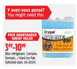 Canadian Tire Cryopak Hard Ice Pak offer