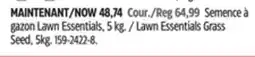 Canadian Tire Scotts Lawn Essentials Grass Seed offer