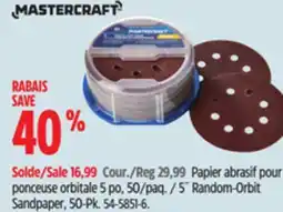 Canadian Tire Mastercraft Random-Orbit Sandpaper, 50-Pk offer