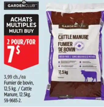 Canadian Tire Garden-club Cattle Manure, 12.5kg offer