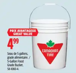 Canadian Tire 5-Gallon Food Grade Bucket offer