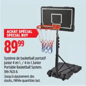 Canadian Tire 4-in-1 Junior Portable Basketball System offer