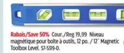 Canadian Tire Toolbox Level offer
