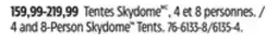 Canadian Tire Coleman 4 and 8-Person Skydome Tents offer
