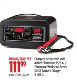 Canadian Tire Motomaster Eliminator Workshop Series 15/3A Battery Charger offer