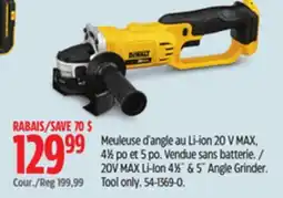 Canadian Tire DEWALT 20V MAX Lithium Angle Grinder offer