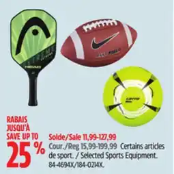 Canadian Tire Lotto Selected Sports Equipment offer