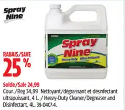 Canadian Tire Spray Nine Heavy-Duty Cleaner/Degreaser and Disinfectant, 4L offer