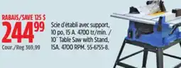 Canadian Tire Mastercraft 10˝ Table Saw with Stand, 15A offer