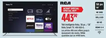 Canadian Tire 58˝ Roku Smart TV offer