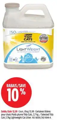 Canadian Tire Selected Tidy Cats 2.7kg Lightweight Cat Litter offer