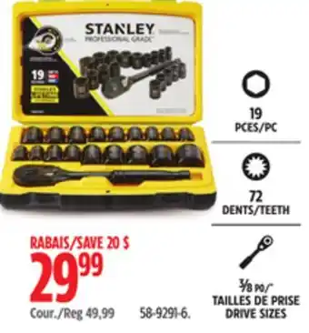 Canadian Tire Stanley ⅜ PO/ TAILLES DE PRISE DRIVE SIZES offer