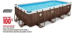 Canadian Tire Coleman Rattan Rectangular Steel Frame Swimming Pool with Ladder, 16-ft x 8-ft x 48-in offer