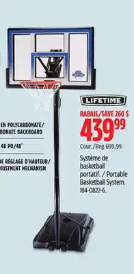 Canadian Tire Lifetime Portable Basketball System offer