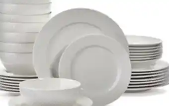 Canadian Tire CANVAS Westbrooke Stoneware Dotted Dinnerware Set, Serves 8, 32-pc, White offer