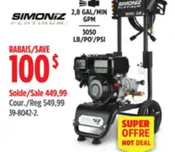 Canadian Tire Simoniz Gas Pressure Washer offer
