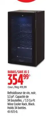 Canadian Tire Master Chef 3.3 Cu-Ft Wine Cooler Rack offer