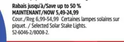 Canadian Tire For Living Selected Solar Stake Lights offer