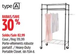 Canadian Tire TYPE A Heavy-Duty Portable Closet offer