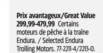 Canadian Tire Selected Endura Trolling Motors offer